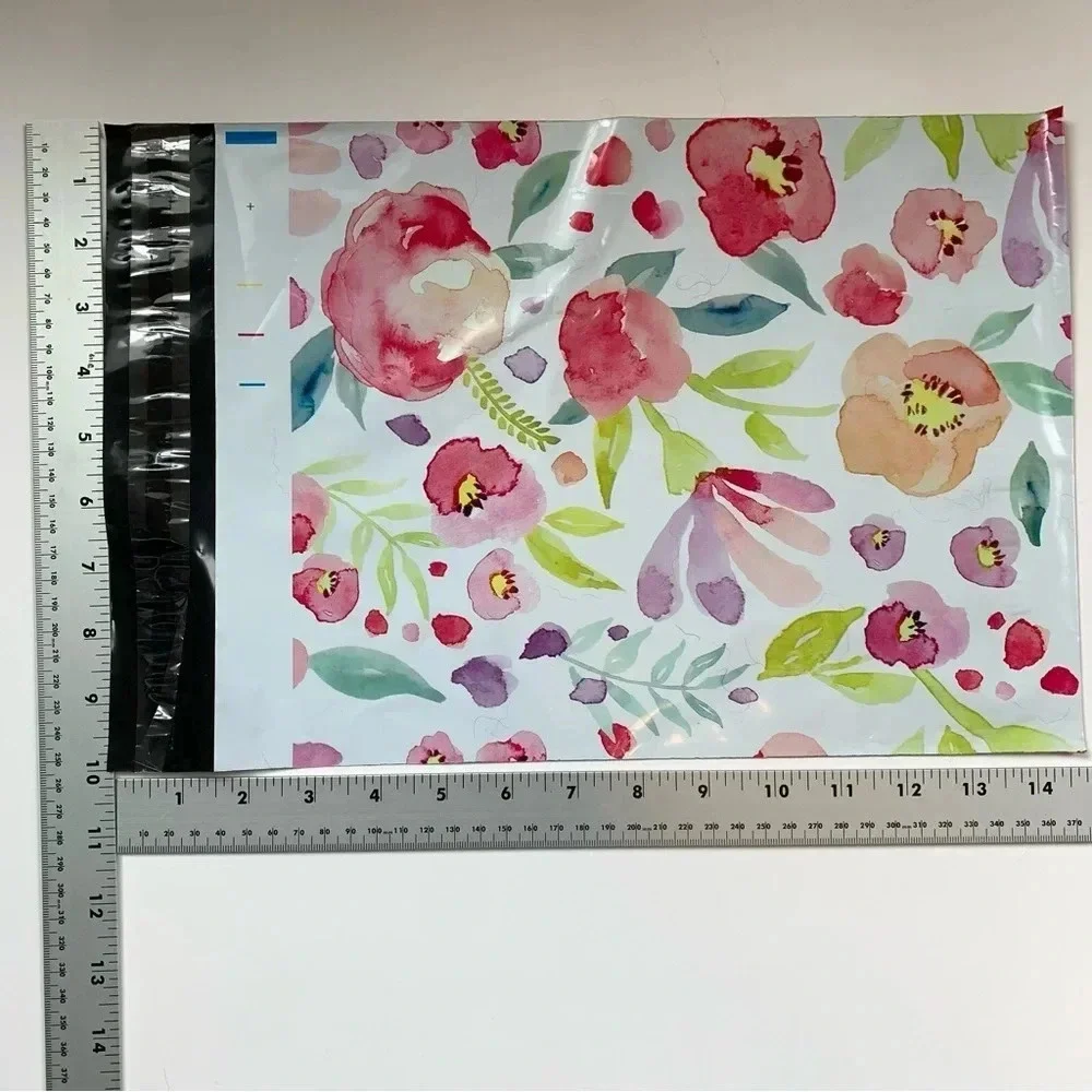 100 Poly mailers 10x13” shipping bags floral thank you variety print self seal